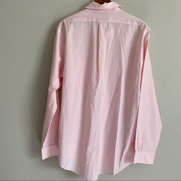 Men’s Brooks Brothers Pink & White Striped Long Sleeve Button Down - Picture 3 of 4